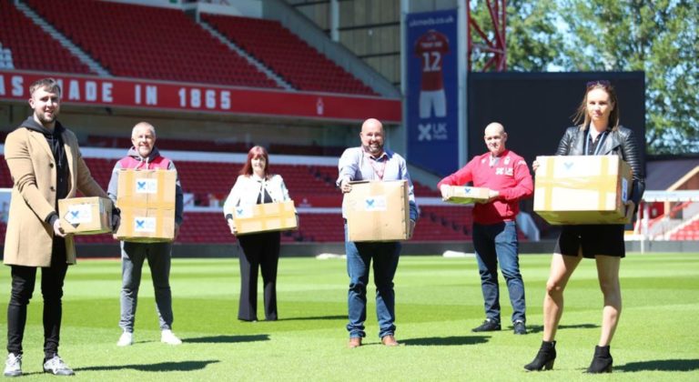 L to R, Brett Soiza (UK Meds), Graham Moran (Nottingham Forest), Karen Frankland (Nottingham CityCare), Joe Soiza (UK Meds), David Cook (Nottingham Forest), Philippa Jelnicki (UK Meds)