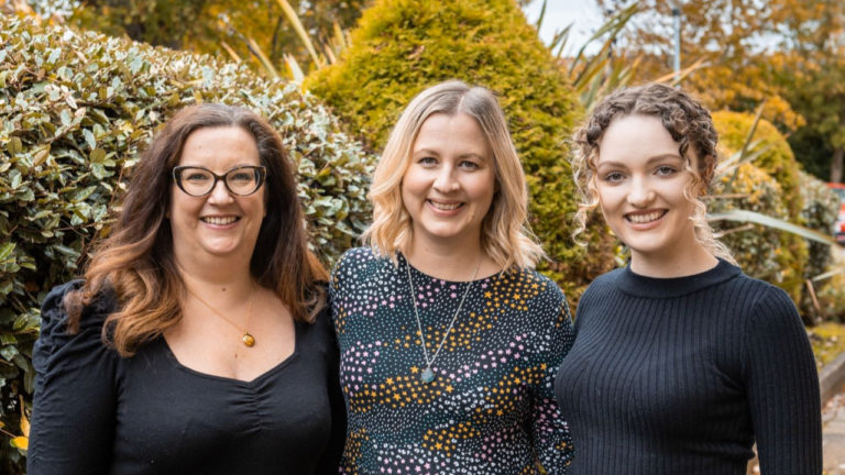 From left to right, Verity Clarke, Emma Gardner, Isobel King