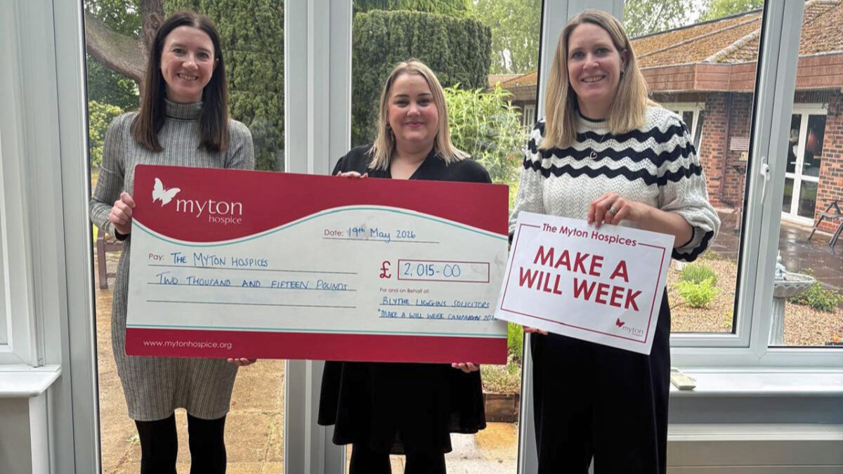 Leamington solicitors celebrate raising more than £28,000 to fund vital hospice care