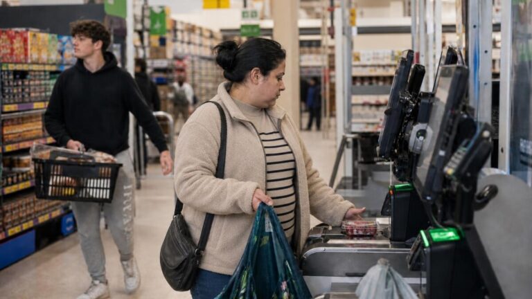 supermarket shopping - motion blur, candid